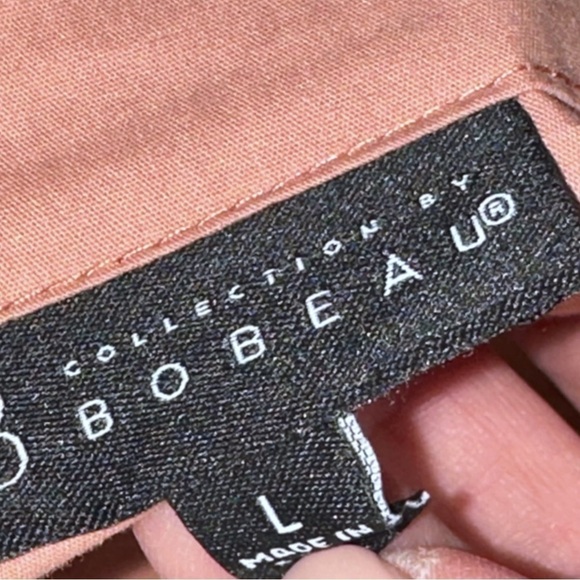 Bobeau Off the Shoulder Coye Flare Cuffs Poplin Shirt Large Melon Pink - Picture 8 of 11